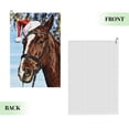 thumbnail image 2 of Vsdgher Christmas Horse Print Golf Towel Golf Gift for Men and Women Golf Towel with Carabiner Clip to Quickly Remove Sand, Mud, Dirt and Sweat, 2 of 8