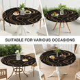 thumbnail image 7 of Black Gold Wave Marble Pattern Round Fitted Tablecloth with Elastic Edge,Dining Table Cover Waterproof,Outdoor Round Tablecloth for Camping,Dining,Indoor and Outdoor, 7 of 7