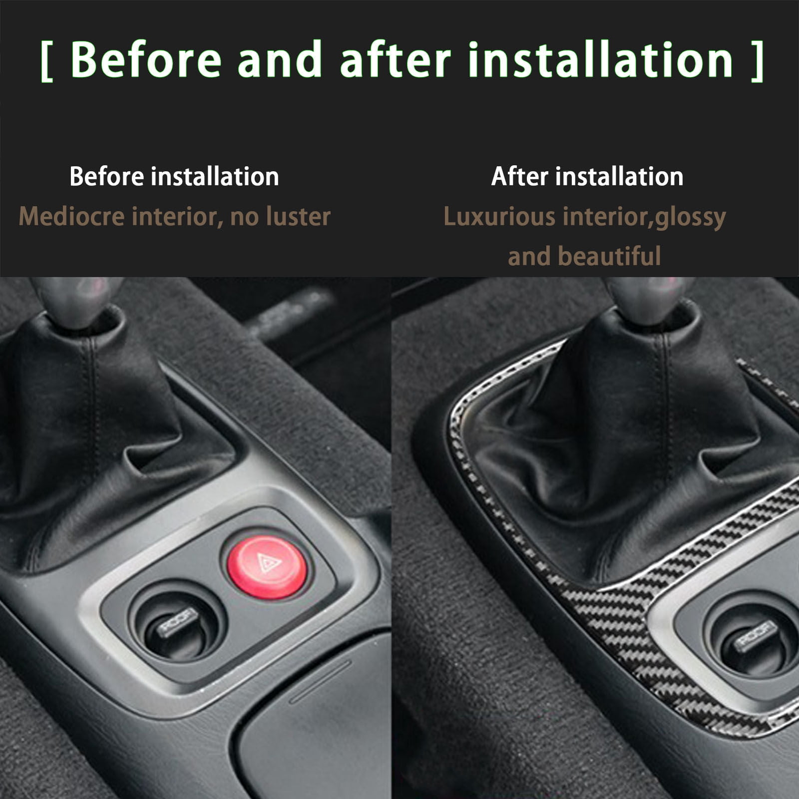 for Honda S2000 2000-2003 Manual Center Console Gear Shift Panel Frame Cover Trim, Easy to Install-A