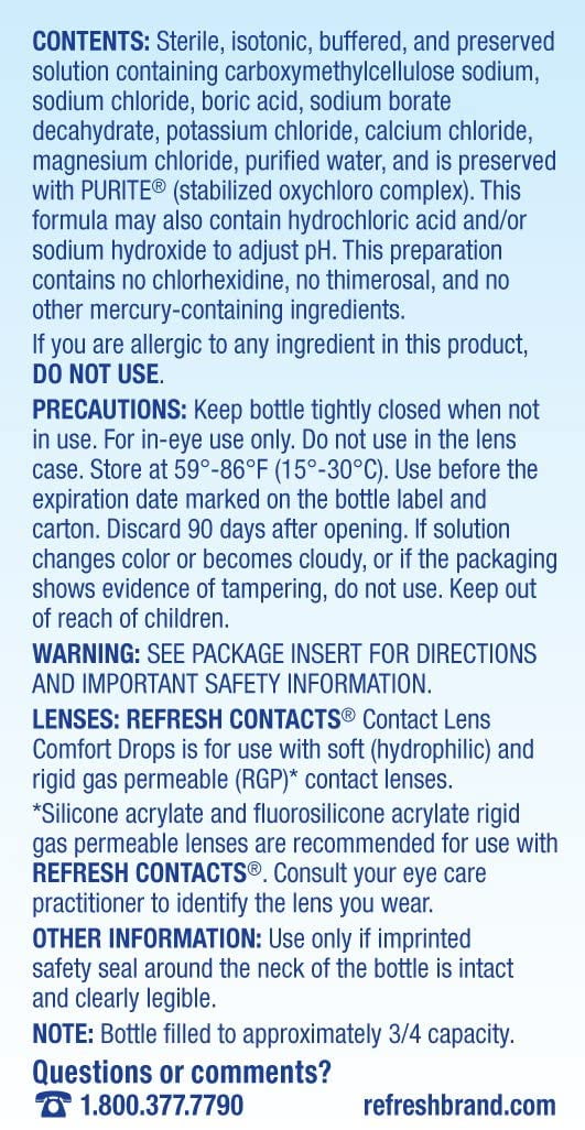 Refresh Contacts Lens Comfort Eye Drops, Soothing Kuwait Ubuy