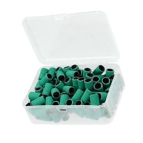 100 Pieces 120 Grit Sanding Bands Set with Free Box, Drum Sander Sanding Sleeves for Nail Sanding Tools Green