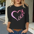 thumbnail image 2 of T-shirt Graphique de Sensibilisation au Cancer pour Femmes, Col Rond, Manches Trois Quarts, Décontracté, Confortable, Tenue Quotidienne, Haut de Festivals, 2 of 4