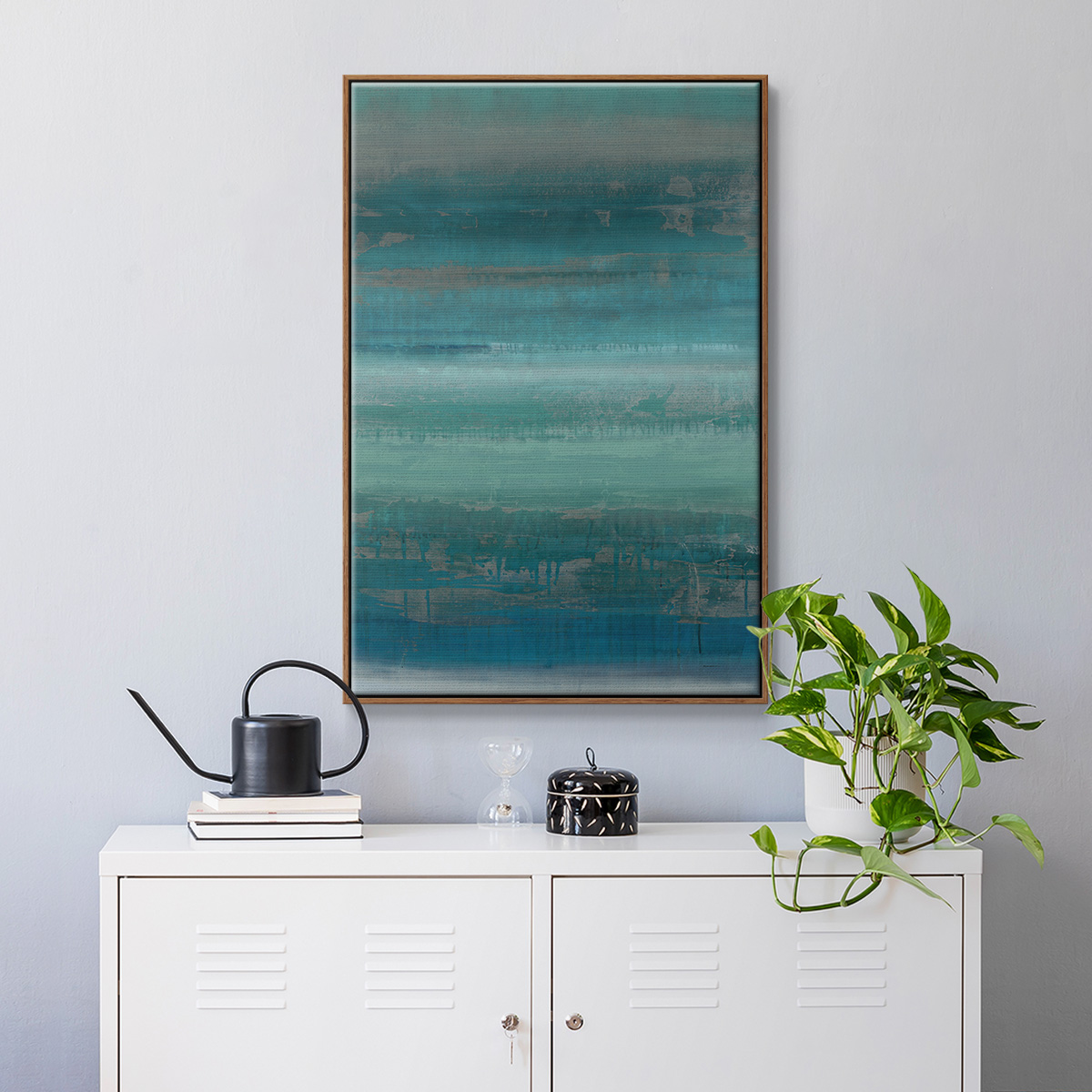 Stars & Shores II Framed Premium Gallery Wrapped Canvas - Ready to Hang - 17 x 25 - Walnut Floating Frame