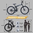 thumbnail image 6 of Ambifirner 26 Inch Folding Mountain Bike, 21 Speed Full Suspension High-Carbon Steel MTB Foldable Bicycle, Dual Disc Brake ,High Carbon Steel Frame for Adults Men Women, 6 of 7