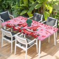 thumbnail image 2 of Valentine's Day Table Cloths for 5 Foot Rectangle Tables, Gnomes Roses Loves Romantic Watercolor Patio Waterproof Elastic Fitted Tablecloths, Washable Rectangular Table Cover for Camping, 2 of 8
