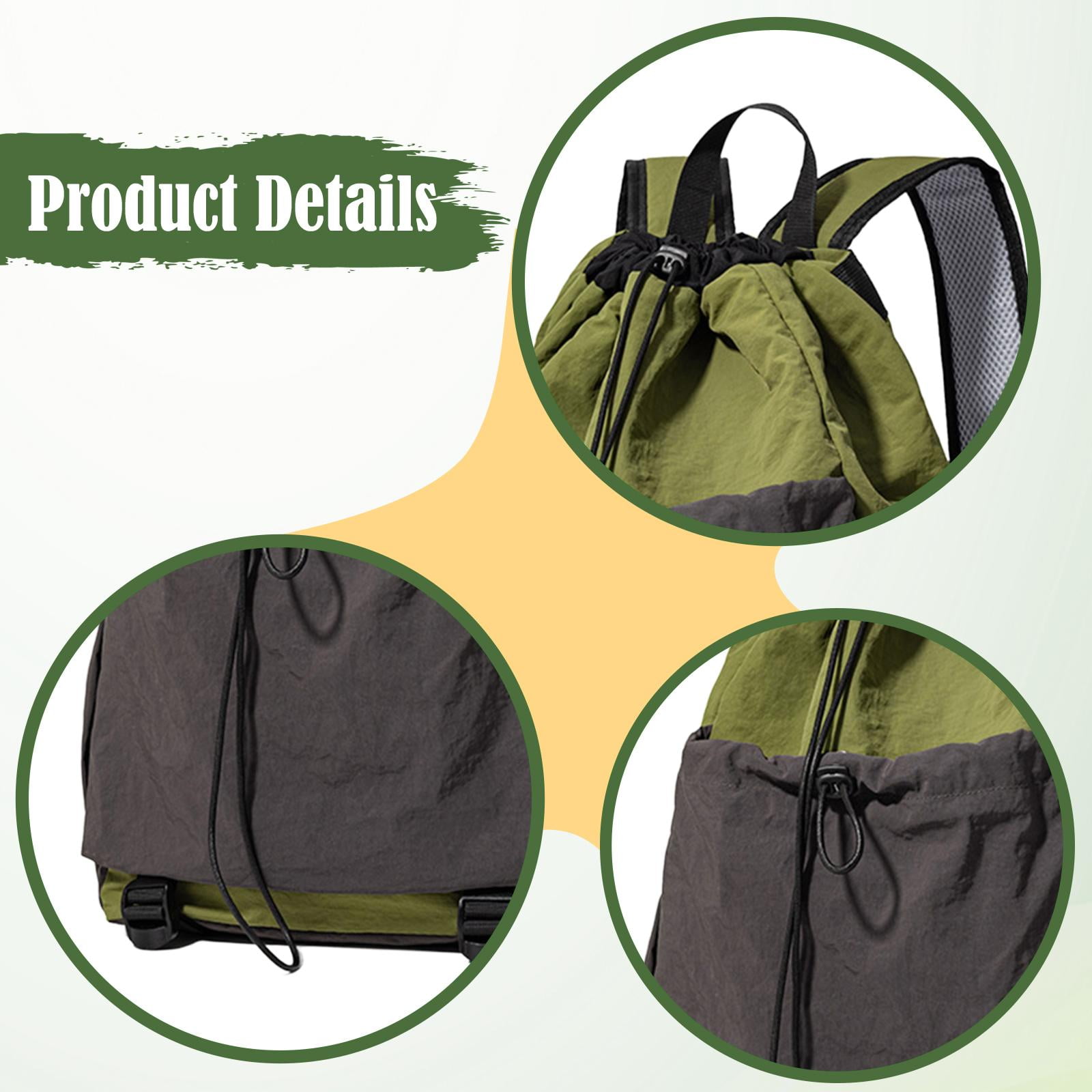 GARENDE Drawstring Backpack Badminton Backpack Daypack Professional Tennis Racket Bag Racquet Carrying Bag for Pickleball Gym Fitness Green