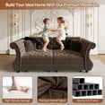 thumbnail image 6 of Chesterfield Pull Out Convertible Sofa Bed, Classic Flower Tufted Velvet Loveseat Sleeper Couch With Roll Arms and Pillows, for Living Room Apartment Office, 6 of 16