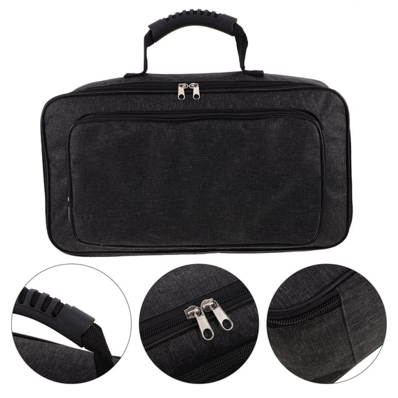 LOLIPPYY Grey Guitar Effect Pedal Storage Case with Shockproof Lining and Moisture Blocking Material for