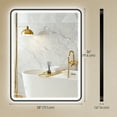 thumbnail image 3 of HOMCOM 36" x 28" LED Bathroom Mirror with Lights Wall Mounted Vanity Mirror, 3 of 9