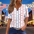 thumbnail image 2 of Womens Tops T-Shirts Patriotic Shirts Graphic 4Th of July Short Sleeve America 250Th V Neck Oversized Shirt Plus Size Tunic Tee, 2 of 4