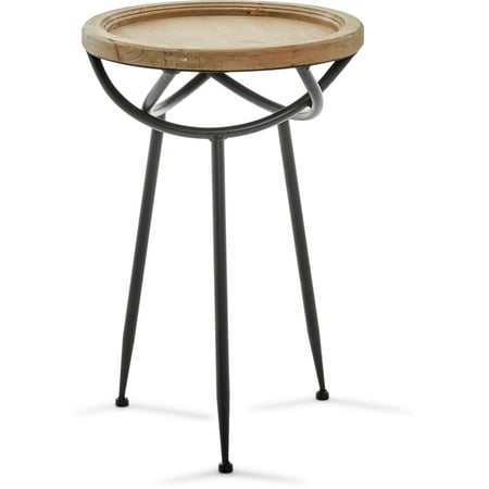 Finch - Easton Modern Rustic Manufactured Wood Side Table - Light Beige