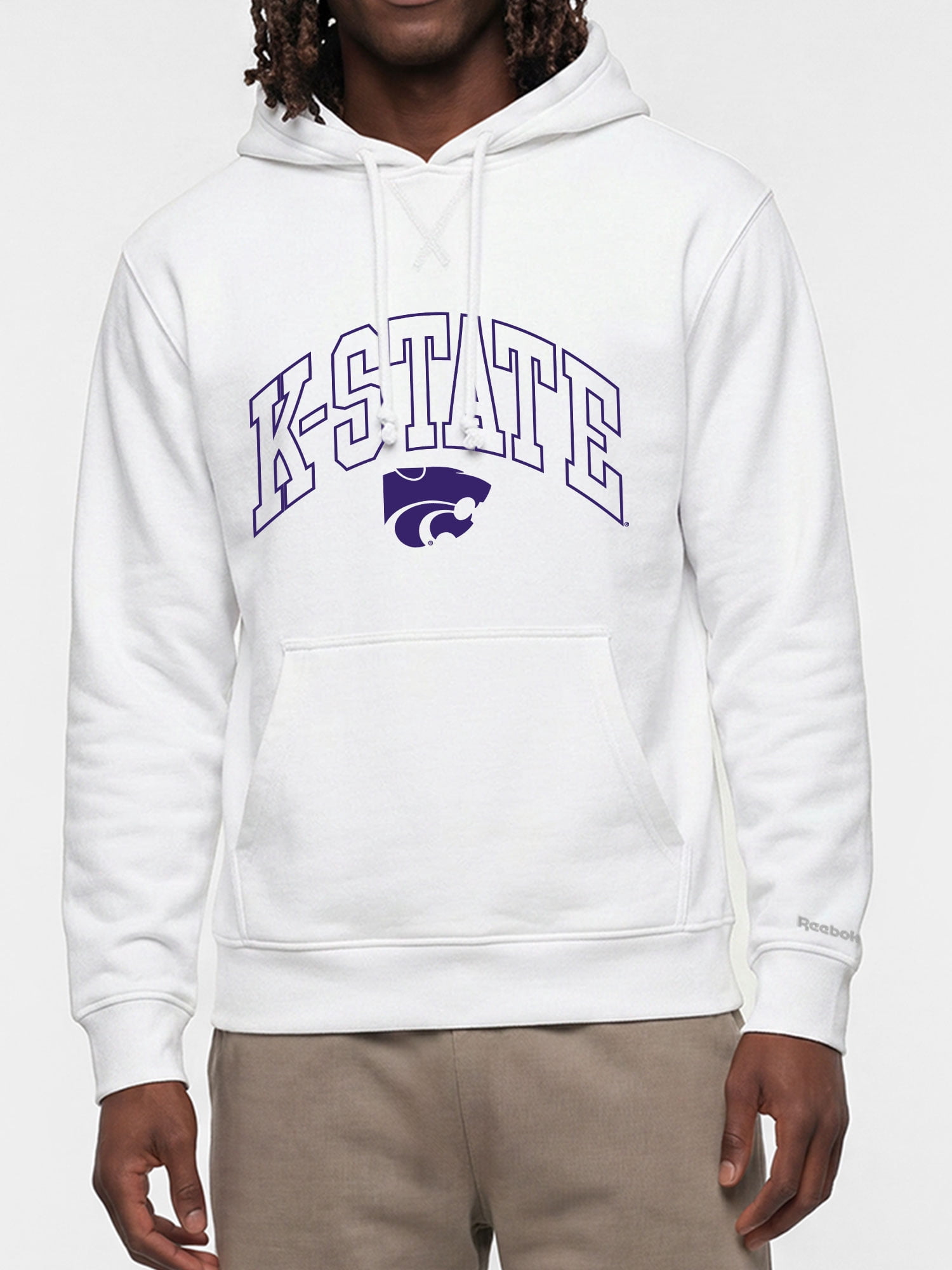 Kansas State Wildcats Reebok Mens White Hooded Sweatshirt