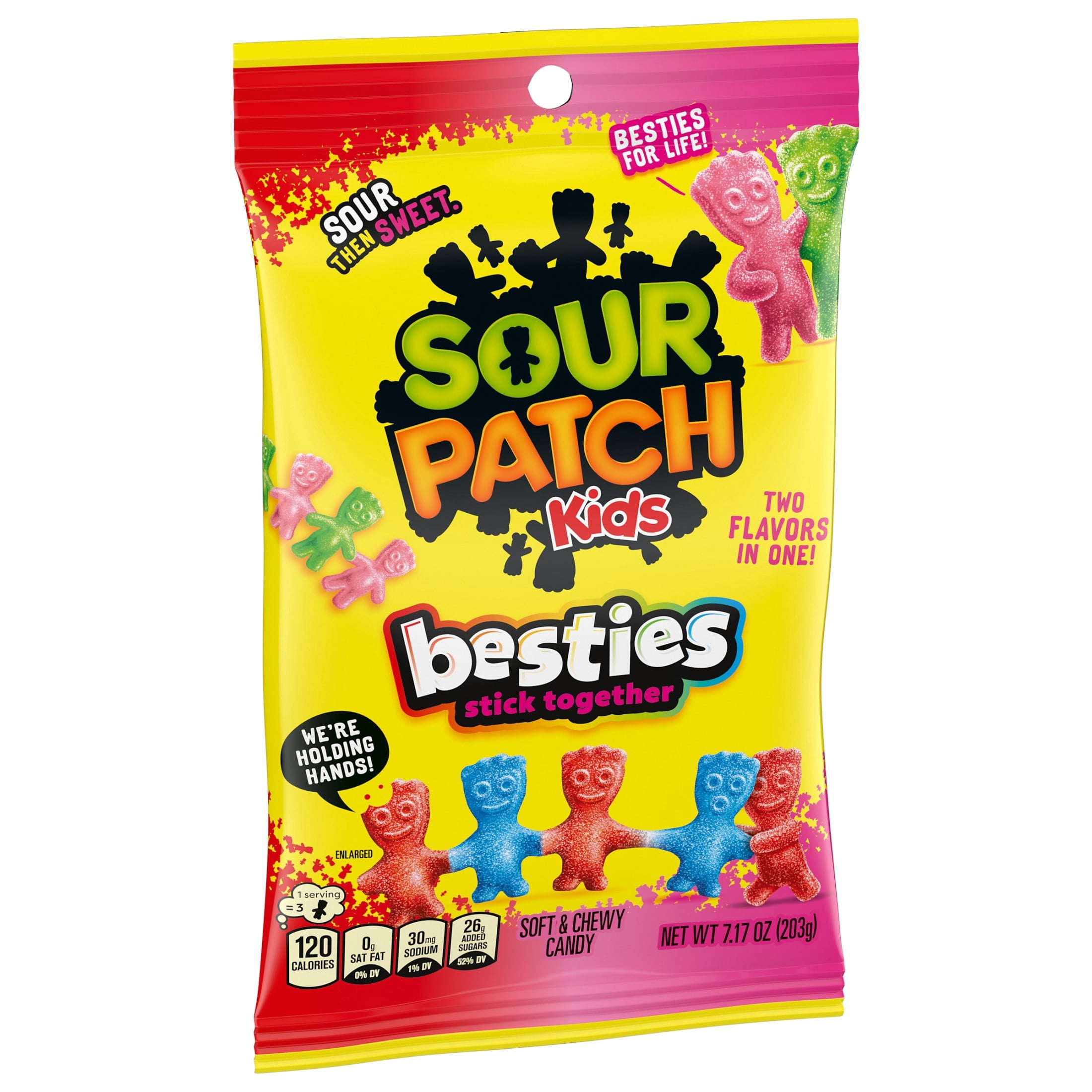 SOUR PATCH KIDS Besties 2 Flavors in 1 Soft & Chewy Gummy Candy