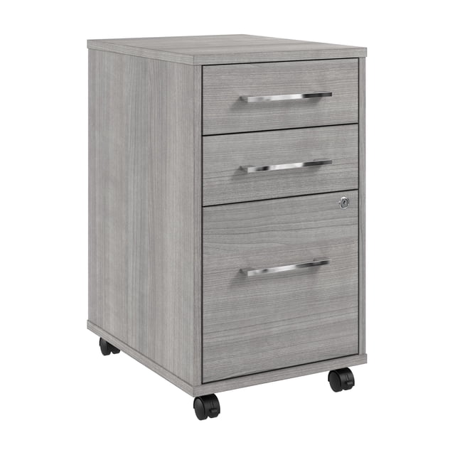 Hustle 3 Drawer Rolling File Cabinet with Lock in Plat. Gray - Engineered Wood