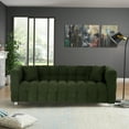 thumbnail image 2 of 80" Teddy Couch Sofa with  Fluffy Waves Design,Cut Cozy Sofa with 2 Throw Pillows,Elegant Three-Seater Couch Sofa for  Living Room Office Apartment,Green, 2 of 8