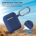 thumbnail image 2 of ATUAT Compatible with AirPods Case Cover Full Protective Silicone Skin Dust-Proof Designed for Apple AirPods 1st 2nd Generation with Keychain Front LED Visible Royal Blue, 2 of 5