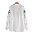 thumbnail image 3 of ZANZEA Women's Tops Elastic Cuffs Lantern Sleeve Ethnic Shirt Tops  Blouse, 3 of 3