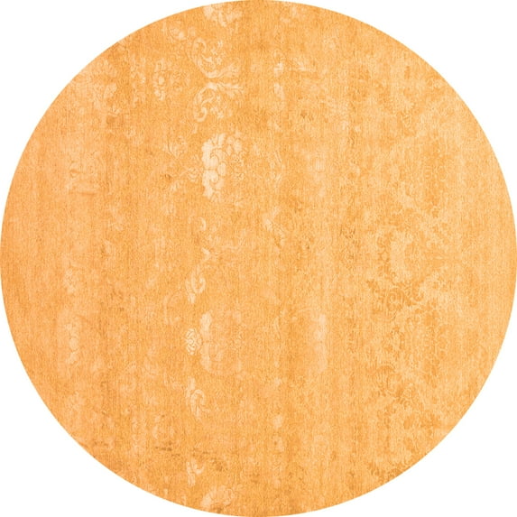 Ahgly Company Indoor Round Oriental Orange Industrial Area Rugs, 3' Round