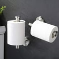 thumbnail image 4 of Soporte de papel higiénico de acero inoxidable, dispensador de portarrollos de papel higiénico, soporte de pared redondo medio abierto para baño y cocina, 4 of 8