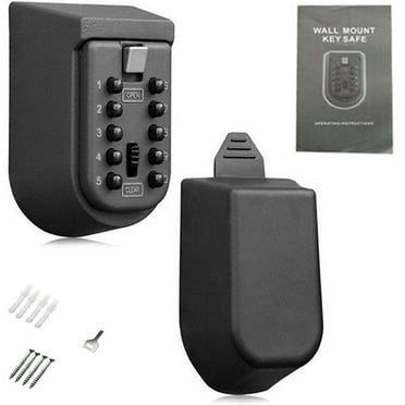1 pcs 10 Digit Combination Hide Key Lock Box Storage,zinc alloy Wall Mount Security Outdoor Case(10.5 * 6.5 * 5.5cm)black