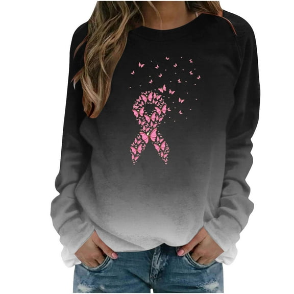 Utoimkio Long Sleeve Shirts for Women Plus Size Casual Floral Print Crewneck Loose Fit Pullover Shirts Tops for Women