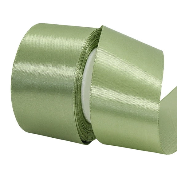 Valentine's Day Ribbon,2 Inch x 25 Yards, Satin Fabric Ribbon for DIY Crafts, Gift Wrapping, Bows Making, Wreaths, Flower Bouquets, Chair Sash, Christmas and Wedding Party Decorations(Green2)