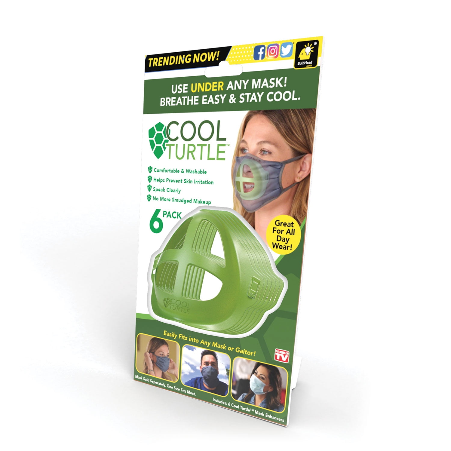 As Seen On TV Cool Turtle Mask Enhancer Helps Keep You Cool & Dry All