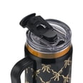 thumbnail image 3 of Thyme & Table 32oz Stainless Steel Luna Tumbler with Handle and Dual Straw Lid, Black Bow, 3 of 9