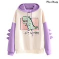 thumbnail image 4 of Sudadera De Manga Larga Con Patrón De Dinosaurio Mezcla De Algodón Adolescentes Niñas Invierno Con Capucha Para El Hogarpangjing, 4 of 4