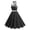 Black, variant on Womens Plus Size Polka Cocktail Swing Dresses Vintage 50s Buttons Belted Retro Rockabilly Swing Dress Pinup Formal Party Fit & Flare Halter Neck Sundress