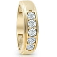 thumbnail image 2 of Pompeii 1 Ct Diamond Ring Mens High Polished Solid Yellow Gold Wedding Band Lab Grown, 2 of 6