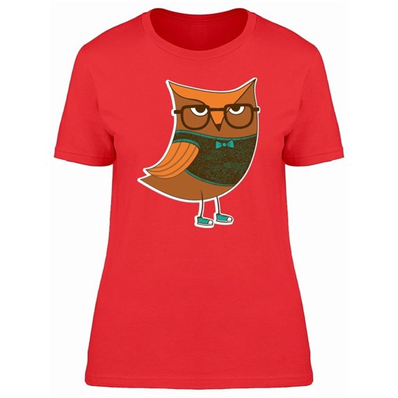 Cool Hipster Owl With Glasses Tee Women's -Image by Shutterstock
