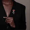 thumbnail image 3 of 2 pcs Crystal Flower Brooch Pins for Women, 3 of 4
