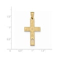 thumbnail image 3 of 14k Yellow Gold Laser Cut JESUS Cross Charm Pendant, 3 of 3