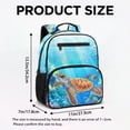 thumbnail image 7 of HUIACONG Ocean Sea Turtle 13.5 Inch Kids Backpack Water Resistant Multi Compartments Lightweight Breathable Padded Adjustable Shoulder Straps Sturdy School Bookbag for Preschool Elementary Boys Girls, 7 of 7