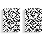 GZHJMY Sets of 2 Black and White Hand Towelss for Bathroom Damask Floral Bath Towel Decorative Towels 30x15 Soft Absorbent Fingertip Towels Black and White Kitchen Towels Wash Cloths