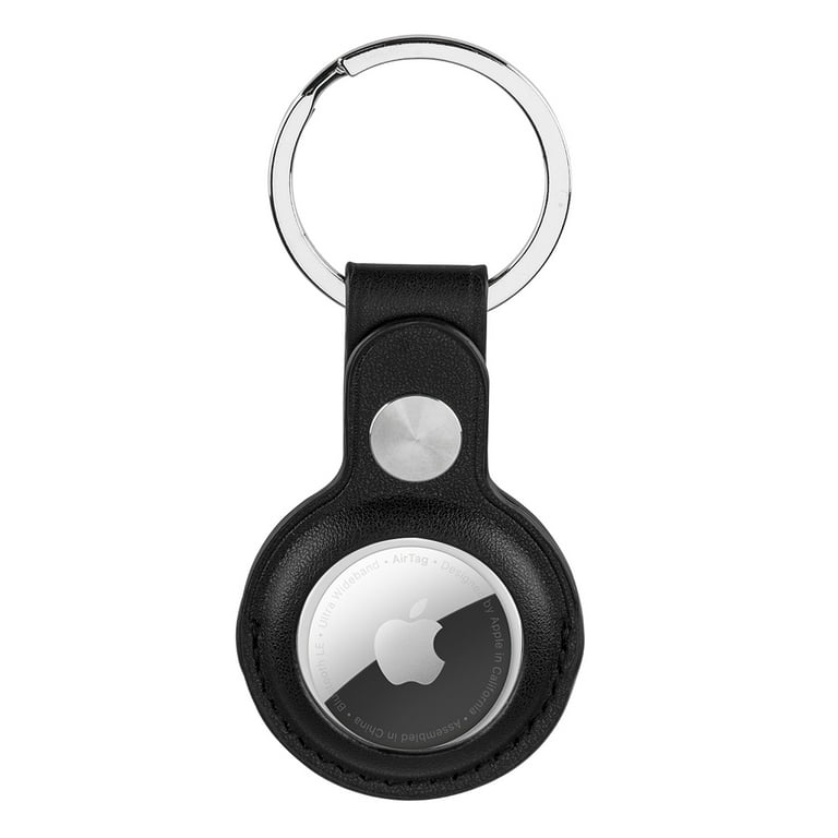 Apple AirTag, 4-Pack with Slinger Leather Case with Key Ring