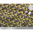 thumbnail image 2 of Soimoi Brown polyester Crepe Fabric Leaves & Sunflower Floral Print Fabric by the Yard 42 Inch Wide, 2 of 3