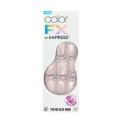 KISS imPRESS Color FX Press-On Nails, No Glue Needed, White, Short Square, 33 Ct.