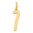 thumbnail image 1 of 14k Or Jaune Petit Numéro 7 Collier Pendentif Breloques, 1 of 6