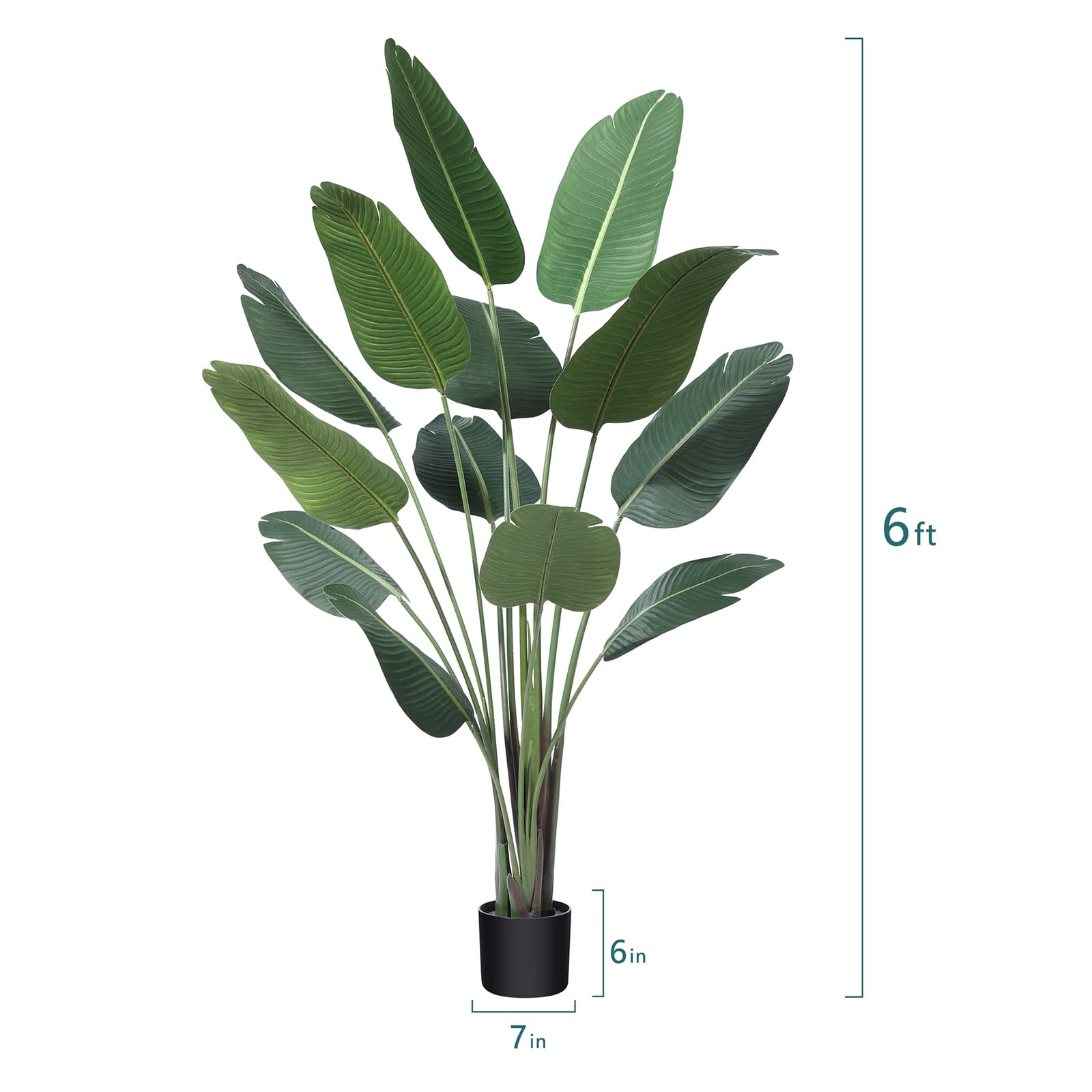 SUSUZI 6 Feet Artificial Bird of Paradise Plants Fake Tropical Palm Tree for Indoor Outdoor, Perfect Faux Plants for Home Office Decoration, Tall Fake Plants Fake House Plants