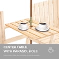 thumbnail image 5 of Outsunny Natural Firwood Outdoor Garden Bench with Middle Tea Table and Umbrella Hole, 60" Double Seat Slatted Patio Bench for Porch, Poolside, Balcony and Backyard, 5 of 8