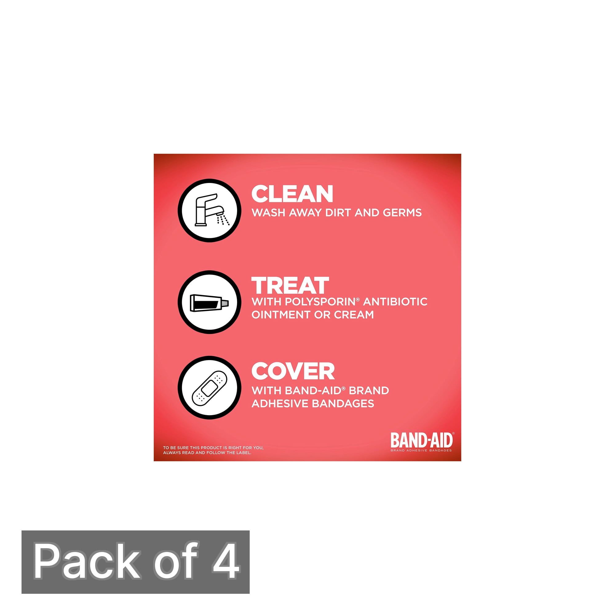 Band-Aid Flexible Fabric Adhesive Bandages Finger & Knuckle (Pack of 4)