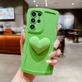 thumbnail image 3 of for Samsung Galaxy S22 Ultra Case 6.8", Cute Kawaii 3D Love Heart Aesthetic Curly Wavy Edge Non-Slip Camera Lens Cover Soft Silicone Shockproof Bumper Phone Cover for Women (Green), 3 of 12