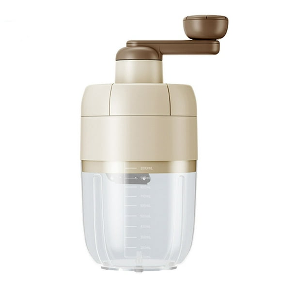 Home Manual Ice Crusher Slush Machine with Stainless Steel Blade Slushie Machine Beige
