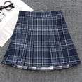 thumbnail image 2 of Little Girls High Waist Plaid Pleated Skirts, Uccdo School Girls Uniform A-Line Mini Skirts Tennis Skorts, 2 Packs, 3-11 Years, 2 of 7