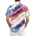 thumbnail image 6 of Men's Glitter Star & Stripe American Flag Hawaiian Shirt - 4-Way Stretch Short Sleeve Patriotic Button Down Blue XL, 6 of 6