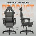 thumbnail image 2 of Luxvie Gaming Chair with Footrest Computer Ergonomic Office Chair with Massage Lumbar Support & Headrest, High Back Vintage Game Chair for Adults and Kids, Gray, 2 of 9