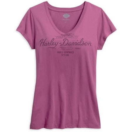 Harley-Davidson Women's Black Label Core World Renowned V-Neck Tee 99180-16VW