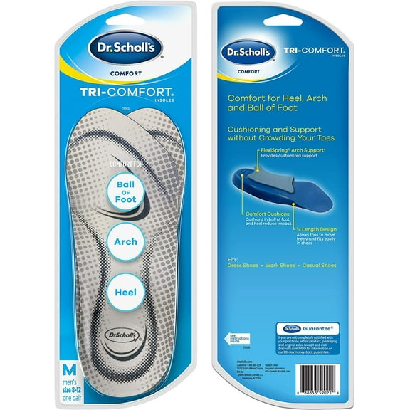 Dr. Scholl's Orthotics Tri Comfort Insole Cushioning & Arch Support, 1-Pair